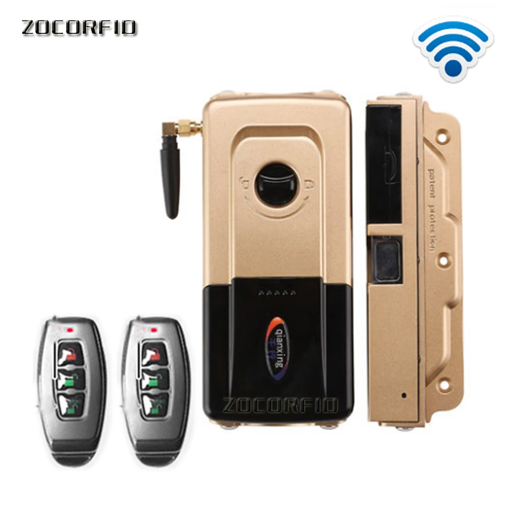 Double control Wireless Security Invisible Keyless Entry electronic Door Lock Home Smart Remote Control smart Lock with 2 Remote