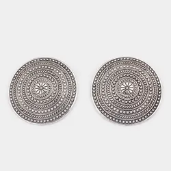 4pcs Antique Silver Color Metal Bohemia Vikings Norse Round Dot Flower Charms Pendant DIY Necklace Jewelry Making