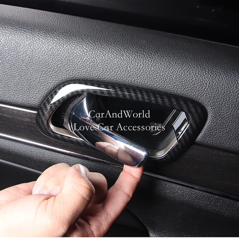 ABS Carbon Fiber Interior Door Handle Bowl Frame Cover Trims For Jeep Grand Cherokee 2014 2015 2016 2017 2018 Car Accessories