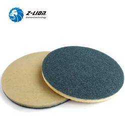 Z-LION 15 Inch Fiber Sponge Polishing Pad for Floor Cleaning Stone Marble Granite Floor Daily Buffing Diamond Polishing Wheel