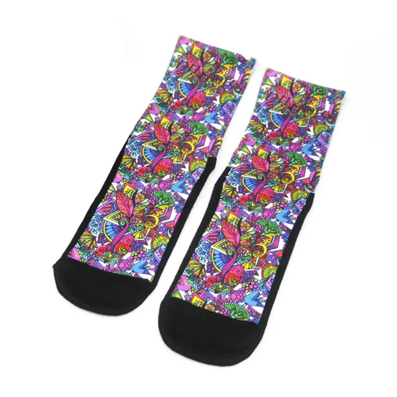 

Men's Sport Socks Geometrics Printed Cycling Socks Pattern Ankle Calcetines Hombre Pilates Women Colorful Funny Sock