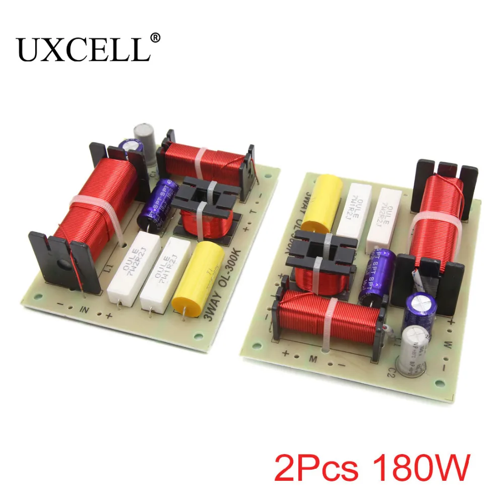 UXCELL 2Pcs 180W 3 Way Audio Speaker Frequency Divider Aplifier Crossover Filters Board 4800Hz Universal For Car Auto