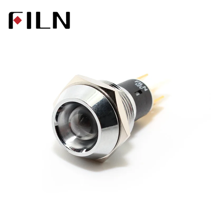 FILN FL1M-19CJ-1 6v 12V 24V 220v red blue green led light Metal Indicator 19mm pilot Signal light lamp