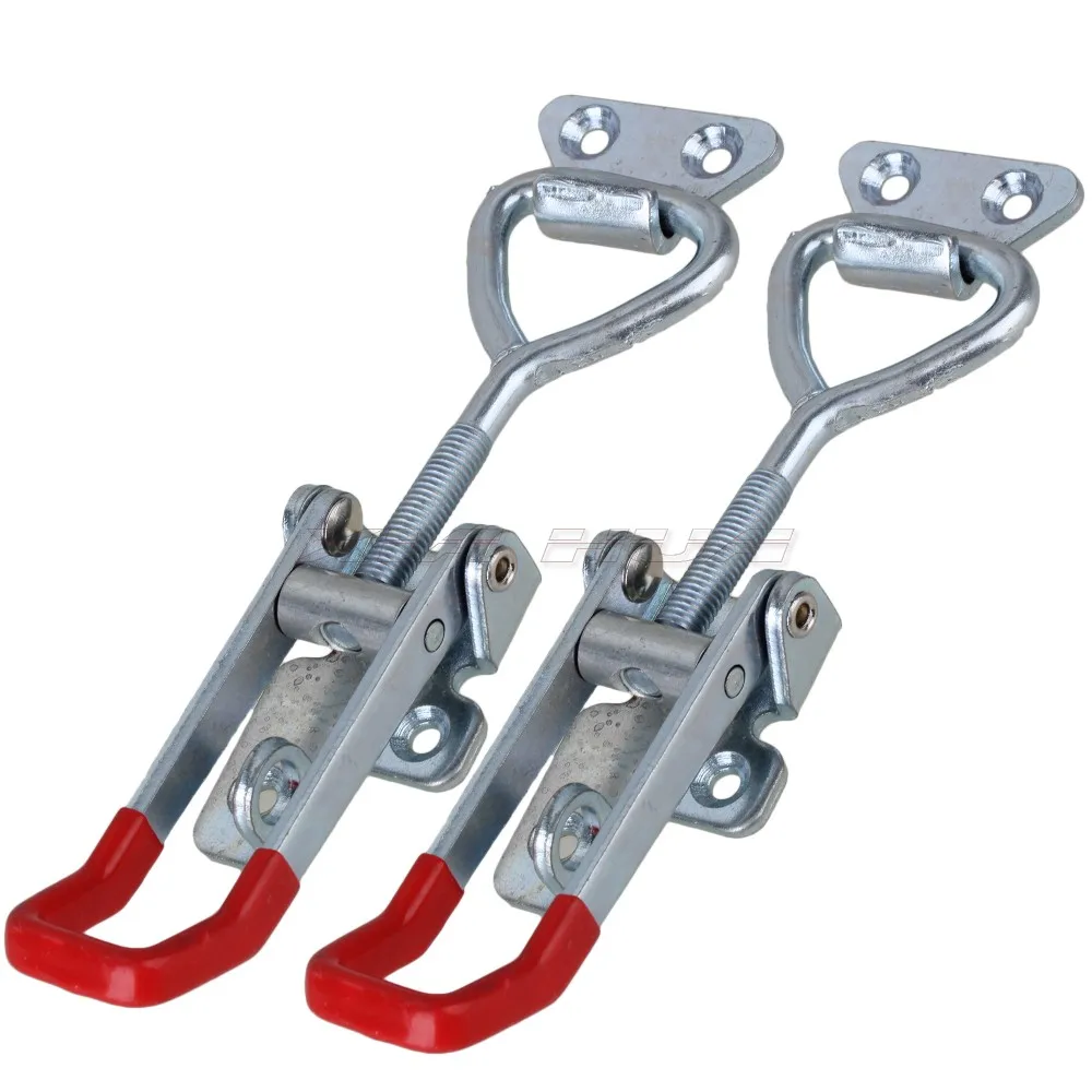 2pcs Quick Adjustable Locking Clip Toggle Latch 300kg 660lbs Triangle Shaped Lever Latch Toggle Clamp Home Tool Box Case Fitting