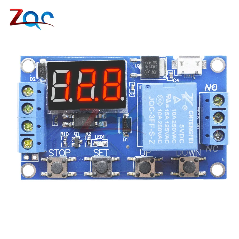 DC 5V/12V LED Digital Display Home Automation Delay Relay Trigger Time Circuit Timer Control Cycle Adjustable Switch Module