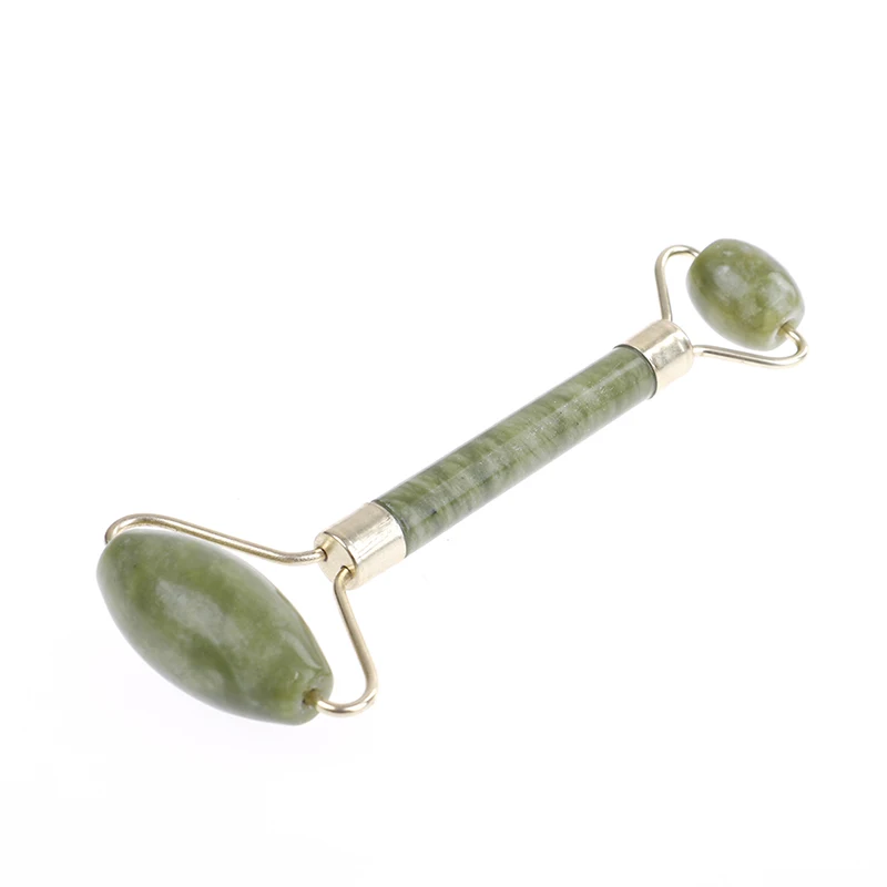 翡翠フェイシャルマッサージローラー,天然石,痩身,首,ダブルヘッド