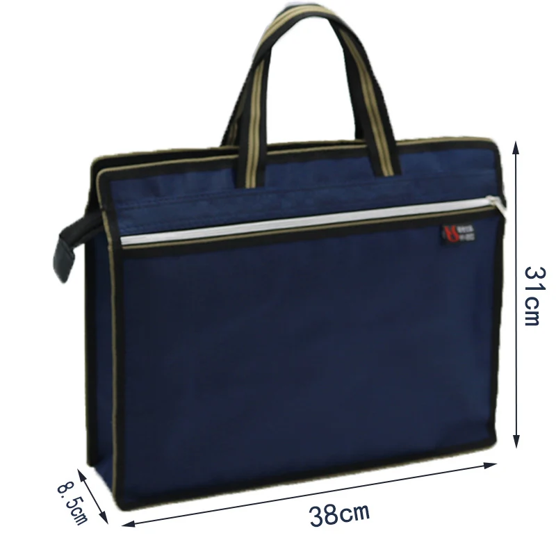 A4 thick portable Zipper Bag Canvas paper bag for men's office file bag