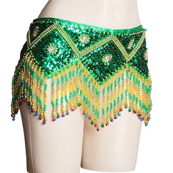 Fringe belly dancing belt paillettes waistband hip belts tribal dancing waist chain beads belt tassel sexy dance accessories