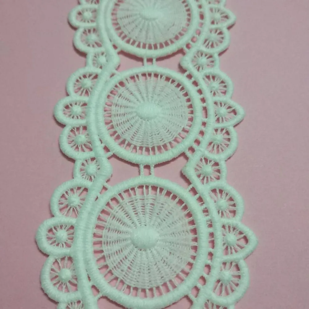 1Yard Embroidery Lace Trim White Lace Embroidered Polyester 6 cm width for Clothes Home Textiles Apparel Sewing Scallop Lace Fabric