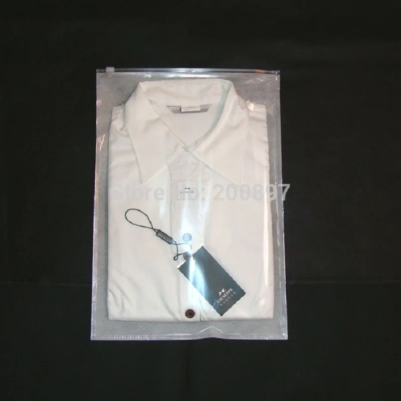 Wholesale 27*35cm White Clear Self Seal Zipper CPP Plastic Packaging Bag For T-shirt 100pieces a lot