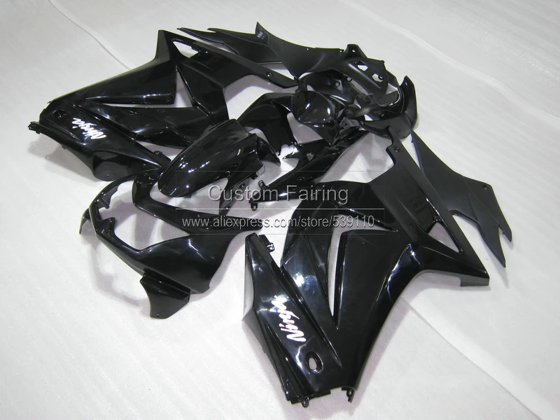 Injection mold plastic Fairing kit for Kawasaki ninja 250r 2008-2014 EX250 08 09 10 11 12 13 14 all glossy black fairings BL15