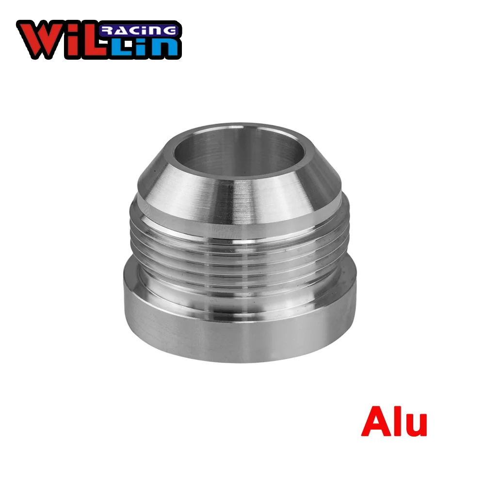 Aluminum Male AN Weld On Bung Fittings Flange Connector for Fuel Tank Pipe Welding Accessories Round Base,AN4/6/8/10/12/16/20
