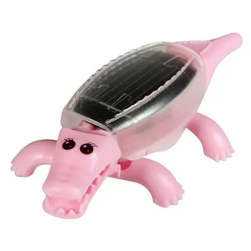 Água & madeira mini energia solar powered brinquedo educacional crocodilo solar gadget presente-cor aleatória enviado