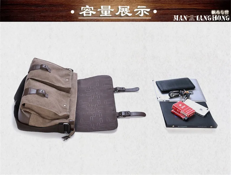 Fashion Military Canvas Men shoulder bag crossbody Bag Men messenger bag male Sling Bag Tote Handbag