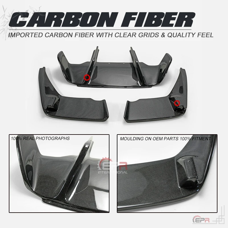 

Car Styling E-Style Carbon Fiber Rear Diffuser Glossy Fibre Tuning Bumper Splitter Kit Splitter Cover Fit For BMW M6 F06 F12 F13