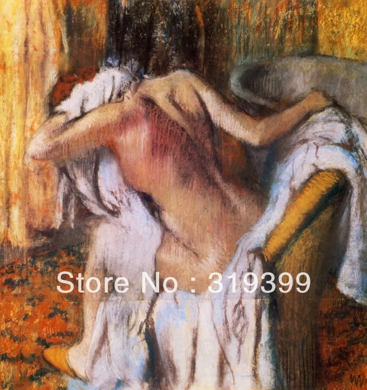 

Oil Painting Reproduction on Linen Canvas,After the Bath 8 by edgar degas ,Free DHL Shipping,handmade,Top Quality