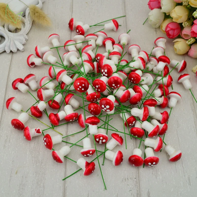 10 Pieces Mini Foam Mushroom Artificial Plant Flower for Wedding Mushroom Decoration Diy Coral Gift Scrapbooking Craft Bacterium