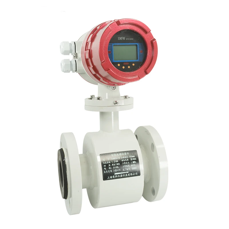 Water flow meter DN10 Diameter and PTFE lining Electromagnetic flow meter