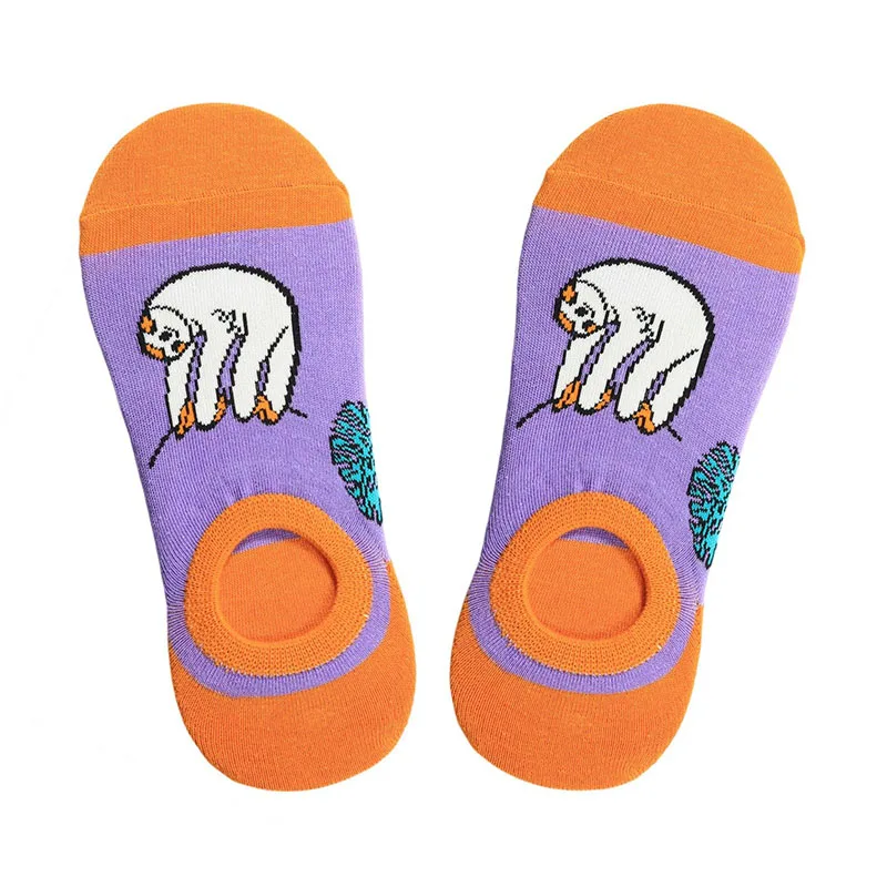 Harajuku happy socks flamingo women socks cotton invisible colorful street summer low cut ankle animal sloth unicorn no show sox