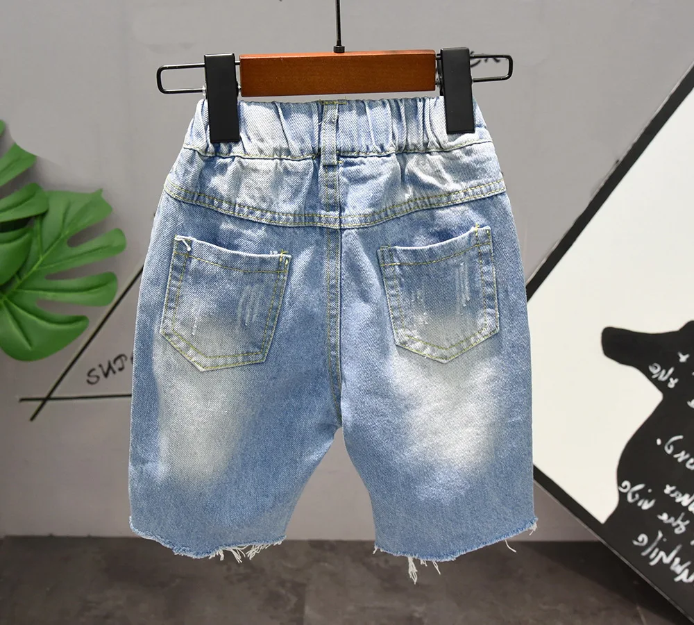 Children Boys Summer Shorts Jeans Kids New Casual Ripped Holes Denim Shorts For Boys 2-6Years Kids Jeans Boys Denim Shorts