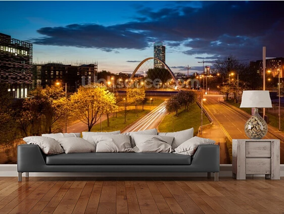 Custom photo wallpaper, Manchester skyline 3 d wallpaper murals for the sitting room the bedroom TV setting wall PVC wallpaper