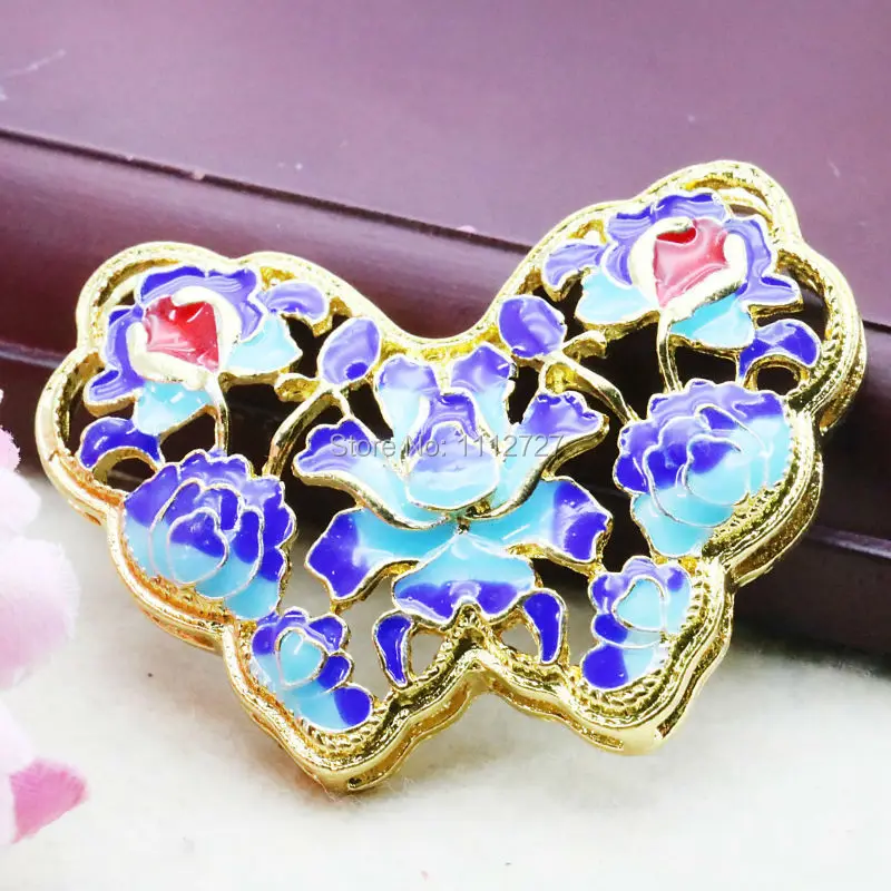 

Elegant Copper Alloy 22*43mm Butterfly Flower Crafts Clothing Fitting Cloisonne DIY Beads Pendant Fashion Jewelry Making Design