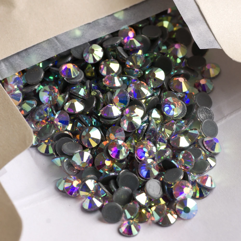 AAAAA Clear AB Crystal Hot Fix Rhinestone Glass Strass Hotfix Iron On Rhinestones For Fabric Garment SS16 SS20 SS30 image 3