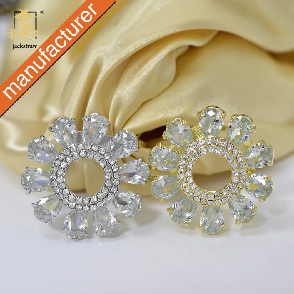 

Jackstraw Crystal Flower Brooches For Women Kids Hats Scarf Buckles Zircon Jewelry Party Corsages Suit Pin Clips