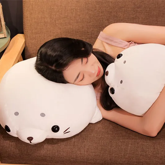 1pc 50/60cm Soft Down Cotton Lying Seal Plush Toys Lovely Stuffed Animal Doll Kawaii Pillow Home Decor Brinquedos Gift for Kids