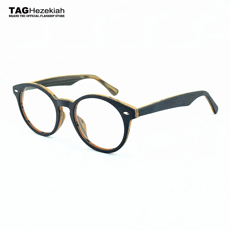 

2024 Wood grain material glasses frame 2180 retro Myopia computer optical classic glasses frame oculos de grau women men nerd