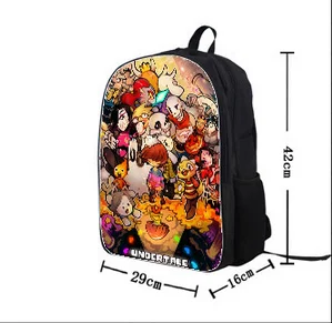 Mochila de Anime Undertale de 16 pulgadas para adolescentes, niños y niñas, mochilas escolares, bolsa de viaje para hombres y mujeres, mochilas escolares para niños