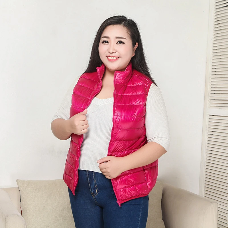 6XL Super big Obese white duck down vests women vests winter Ultra obese men sleeveless Jacket lovers keep warm Waistcoat