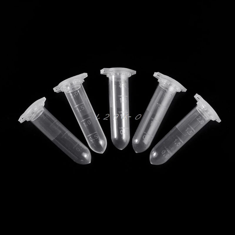 100Pcs 2ml Klare Kunststoff Fläschchen Container Snap Cap Zentrifuge Rohre Fläschchen Probe Labor Container