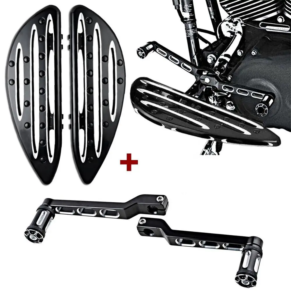 For Harley1988 1989 1990-2015 Dyna FLD Softail FL Touring Floorboards Driver + Front Rear Shift Lever + Shifter Pegs