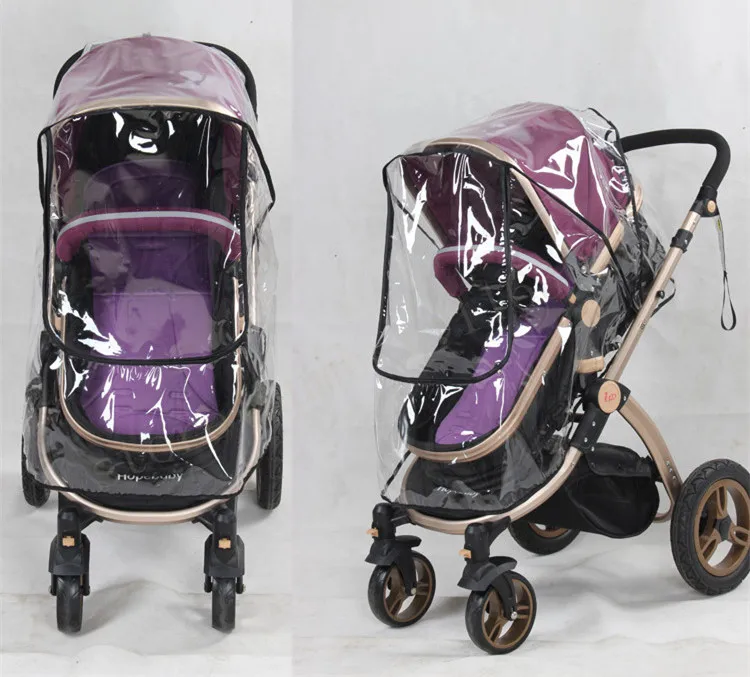 Baby stroller rain cover PVC Universal Wind Dust Shield with windows For Strollers Pushchairs stroller accessories