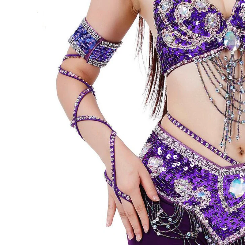 Bandas de brazo para danza del vientre, accesorios de escenario para danza del vientre Sexy, varios colores disponibles, 1 par/2 piezas, nuevo diseño