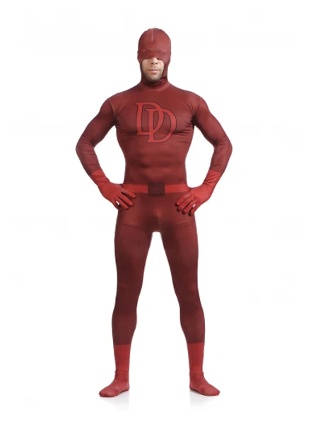 

Freeshipping Red Daredevi Spandex Superhero Costume for Halloween