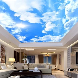 Custom Large Ceiling Mural Wallpaper Modern Simple Blue Sky And White Clouds Fresco Living Room Hotel Wall Paper Papel De Parede