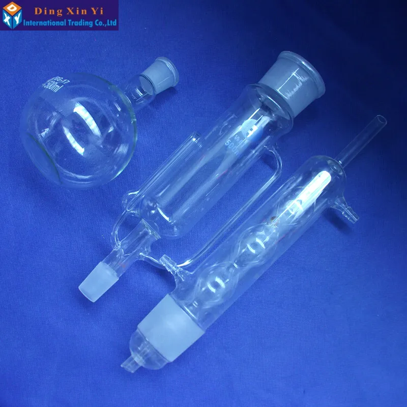 0.5L Extraction Apparatus soxhlet with bulbed condenser,500ml Glass Soxhlet extractor,condenser and extractor body,Lab Glassware