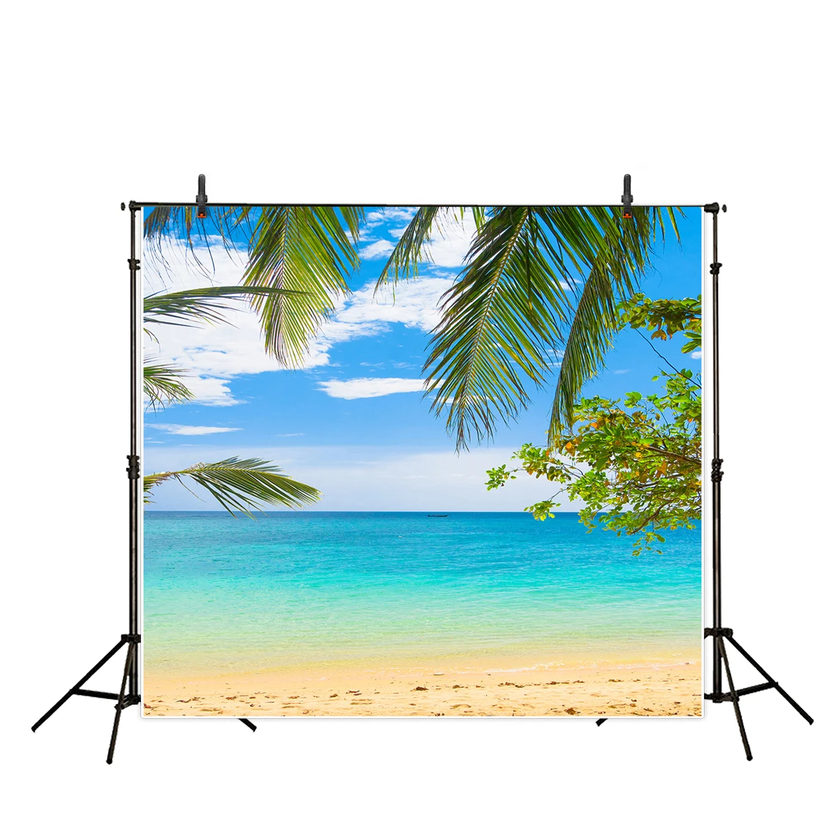 Allenjoy vacational photocall photo backdrop fabric beach natual scenery tree free wedding background photography photographer