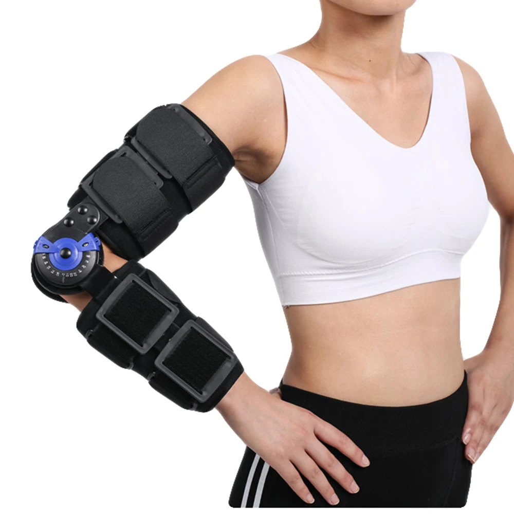 Free Size ROM Hinged Elbow Brace Arm Support Orthosis for Unstable Elbow Joint with Injuries and Postoperative Nursing Care