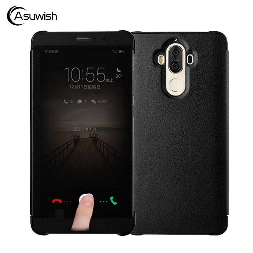 Flip Leather Cover Phone Case For Huawei Mate 9 Pro Smart Touch View Case For Huawei Mate9 Pro Mate9pro Luxury Shockproof Cases