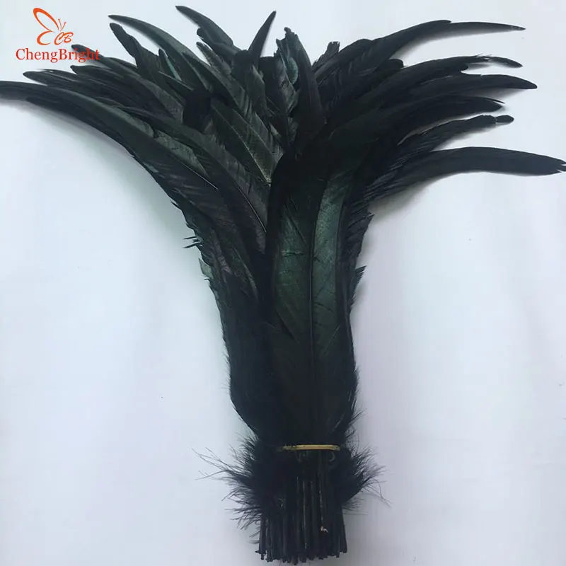 

ChengBright Wholesale 100PCS 14-16inch Black Rooster tail Feathers For Decoration Craft Feather Christma Diy Pheasant Feather