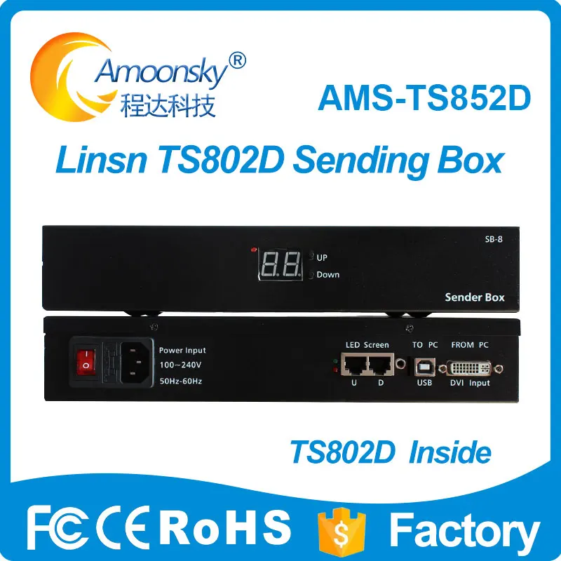 

2024 Linsn TS852 Full Color LED Display Control Panel Sending Box Video Sender for LED Module Display with TS802D Sending Card