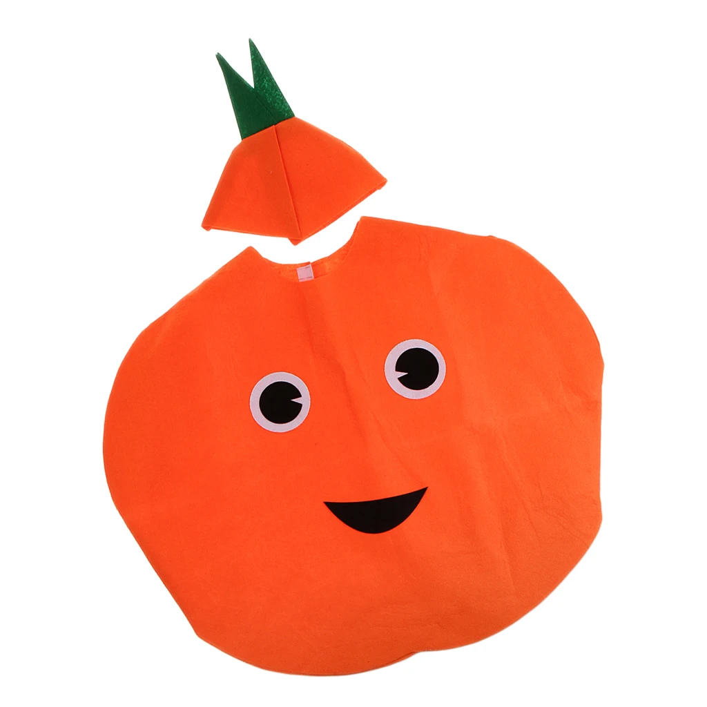 

Kids One Piece Orange Costume Nonwoven Fabric Fruit Outfit Party Fancy Dress