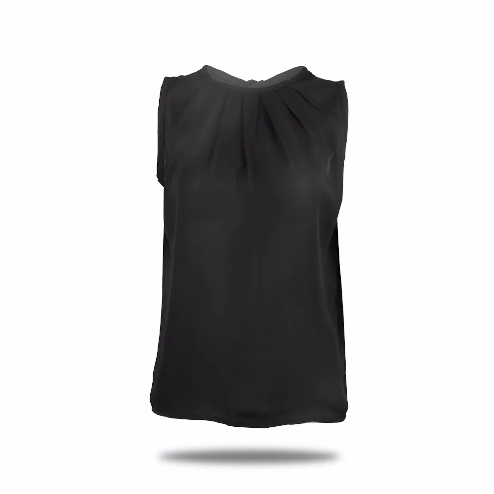 Moda elegante sexy feminino senhora verão colete superior sem mangas blusas femininas casual regata camisa chiffon de alta qualidade