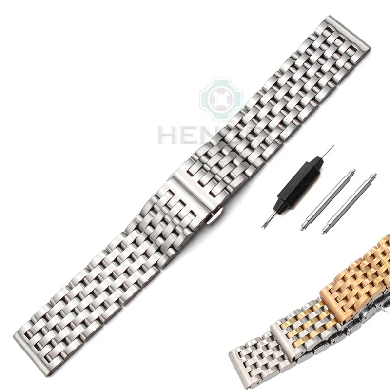 20mm 22mm Stainless Steel Watch Band Bracelet New High Quality Womens Men Metal Polished Strap Watchbands Accessories