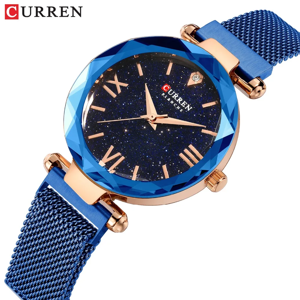 

CURREN Top Luxury Diamond Ladies Watches Fashion Creative Women Wristwatch Romantic Starry Sky Quartz Watch Valentine Gift