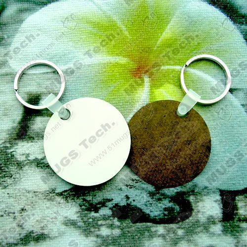 100pcs/lot Wholesale Fashion diy OEM Sublimation keychain Wooden car Key Rings  White blank MDF Key Chain for Heat Press