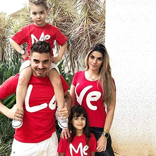 1 Stück Love Me Family Shirts Valentinstag passende Kleidung Papa Mama und ich Familie passende T-Shirt Love Me T-Shirt Tops Outfits